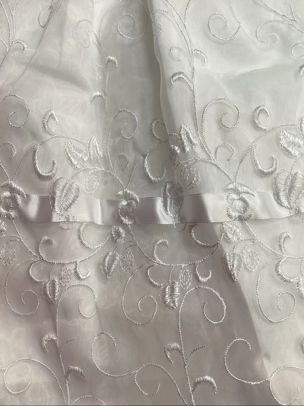White Embroidered Baby girl christening dress
